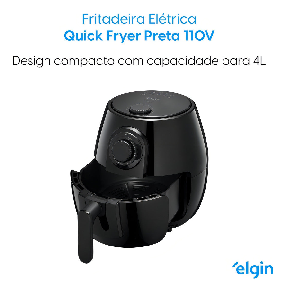Fritadeira Elétrica Air Fryer 4l Quick Elgin 1350W 42afr Cor Preto 110V