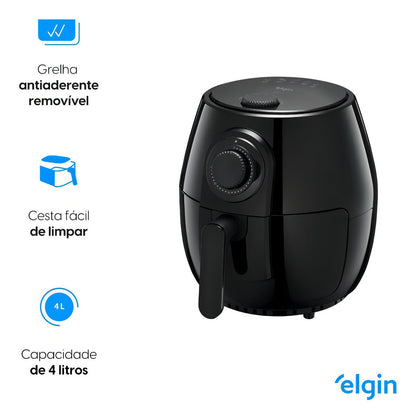 Fritadeira Elétrica Air Fryer 4l Quick Elgin 1350W 42afr Cor Preto 110V