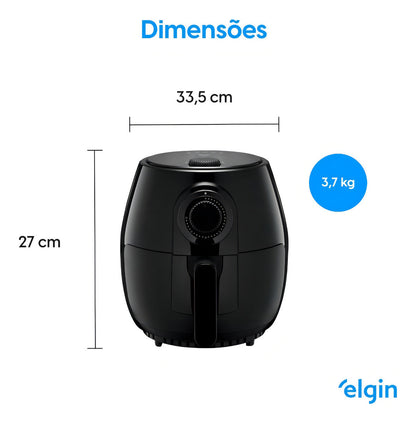 Fritadeira Elétrica Air Fryer 4l Quick Elgin 1350W 42afr Cor Preto 110V